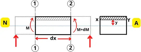 forces on small length of beam