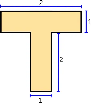 T cross section with dimensions
