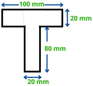 T section with dimensions