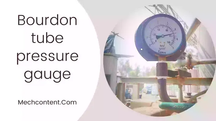 Bourdon tube pressure gauge on pipeline